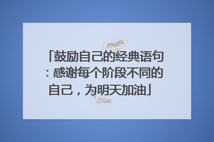 鼓励自己的经典语句:感谢每个阶段不同的自己,为明天加油