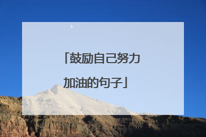 鼓励自己努力加油的句子
