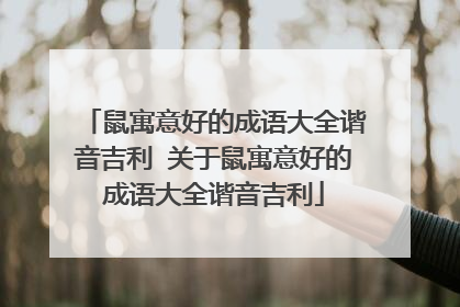 鼠寓意好的成语大全谐音吉利 关于鼠寓意好的成语大全谐音吉利