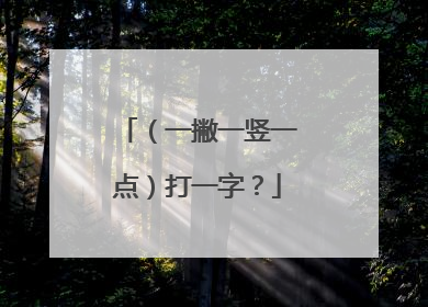 （一撇一竖一点）打一字？