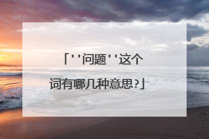 ''问题''这个词有哪几种意思?
