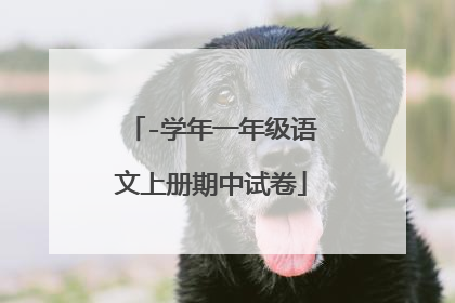 -学年一年级语文上册期中试卷