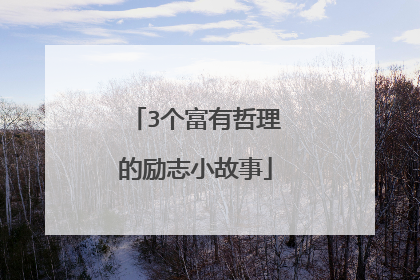 3个富有哲理的励志小故事