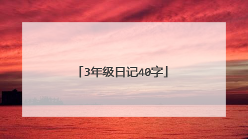 3年级日记40字