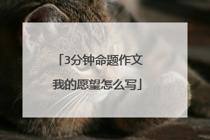 3分钟命题作文 我的愿望怎么写
