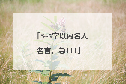 3~5字以内名人名言。急!!!