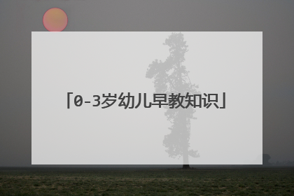 0-3岁幼儿早教知识