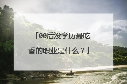 00后没学历最吃香的职业是什么？
