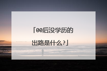 00后没学历的出路是什么?