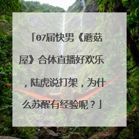 07届快男《蘑菇屋》合体直播好欢乐，陆虎说打架，为什么苏醒有经验呢？