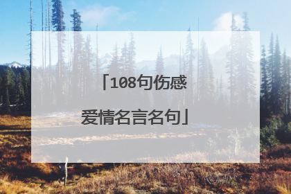 108句伤感爱情名言名句