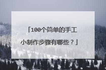 100个简单的手工小制作步骤有哪些?