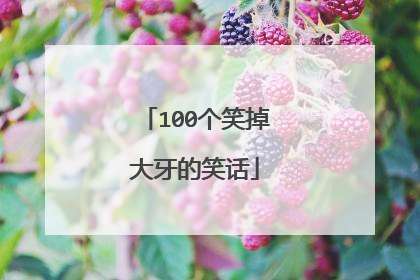100个笑掉大牙的笑话