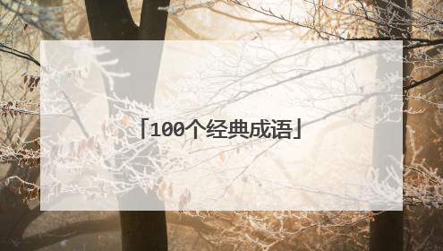 100个经典成语