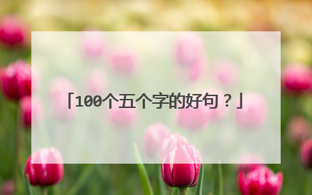 100个五个字的好句?