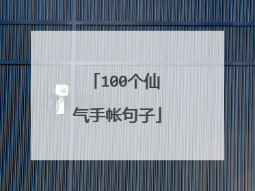 100个仙气手帐句子