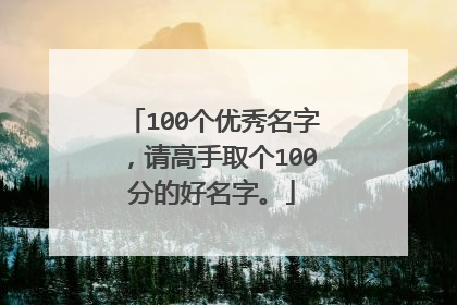 100个优秀名字,请高手取个100分的好名字。