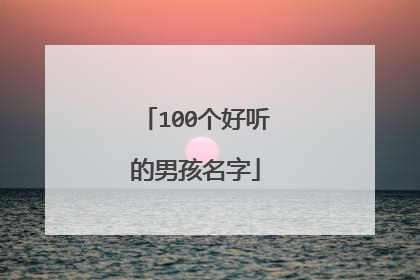 100个好听的男孩名字