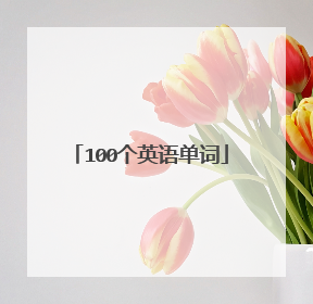 100个英语单词