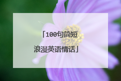 100句简短浪漫英语情话