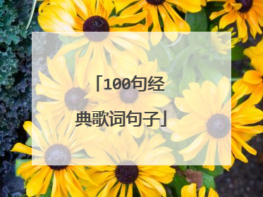 100句经典歌词句子