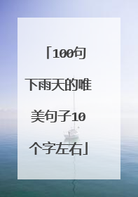 100句下雨天的唯美句子10个字左右