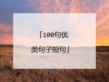 100句优美句子短句