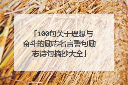 100句关于理想与奋斗的励志名言警句励志诗句摘抄大全