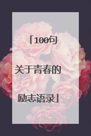 100句关于青春的励志语录