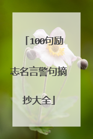 100句励志名言警句摘抄大全