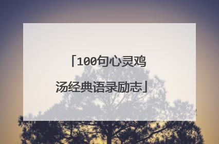 100句心灵鸡汤经典语录励志