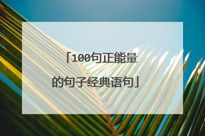 100句正能量的句子经典语句