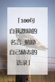 100句自我激励的名言_勉励自己励志的语录