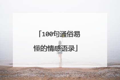 100句通俗易懂的情感语录