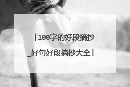 100字的好段摘抄_好句好段摘抄大全