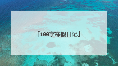 100字寒假日记