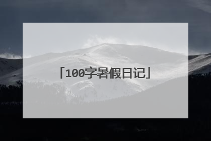 100字暑假日记
