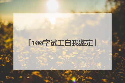 100字试工自我鉴定
