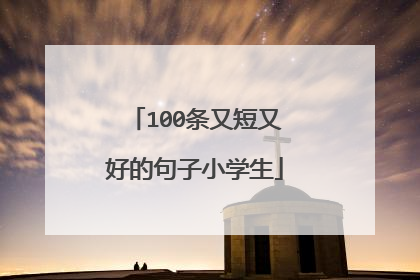 100条又短又好的句子小学生