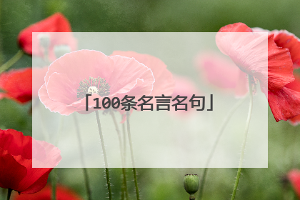 100条名言名句