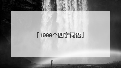 1000个四字词语