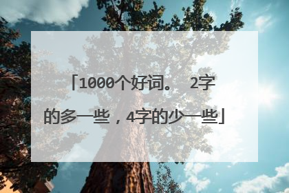 1000个好词。 2字的多一些,4字的少一些