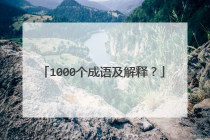 1000个成语及解释?