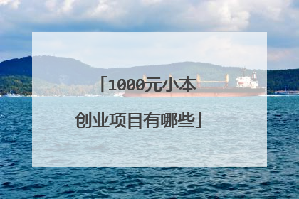 1000元小本创业项目有哪些