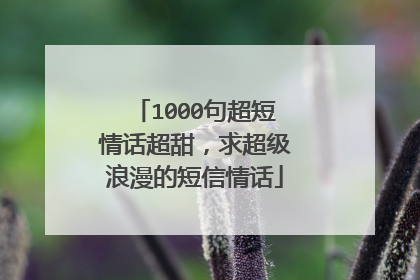 1000句超短情话超甜,求超级浪漫的短信情话