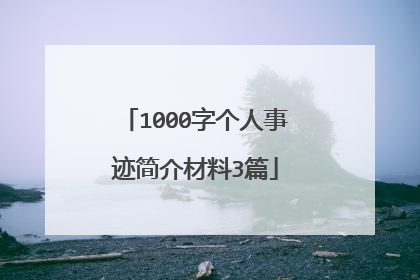 1000字个人事迹简介材料3篇