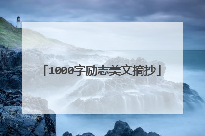 1000字励志美文摘抄