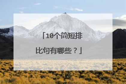 10个简短排比句有哪些？