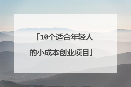10个适合年轻人的小成本创业项目