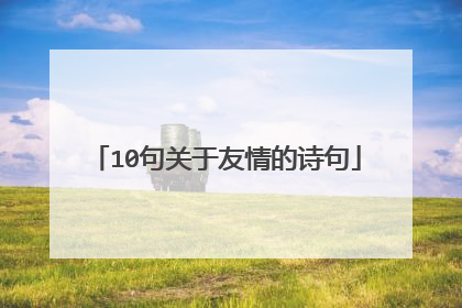 10句关于友情的诗句